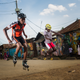 Korogocho’s paved streets opened up the slum to motorbikes, who began zipping through at dangerous speeds. Residents put in their own speed bumps, which has made speed skating harder for Hoperaisers, but given them something for practicing jumps.